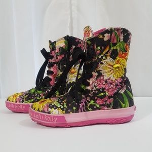 Size 13 Girls Lelli Kelly high top beaded sneakers